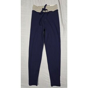 Aerie Offline Womens Navy Blue Ribbed 7/8 Legging Drawstring Striped Waist M NWT